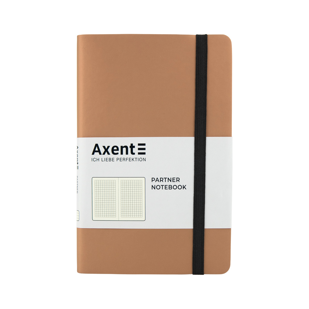 Блокнот Axent Partner Soft, 125х195, 96арк, кліт, помаранчевий (8206-12-A)