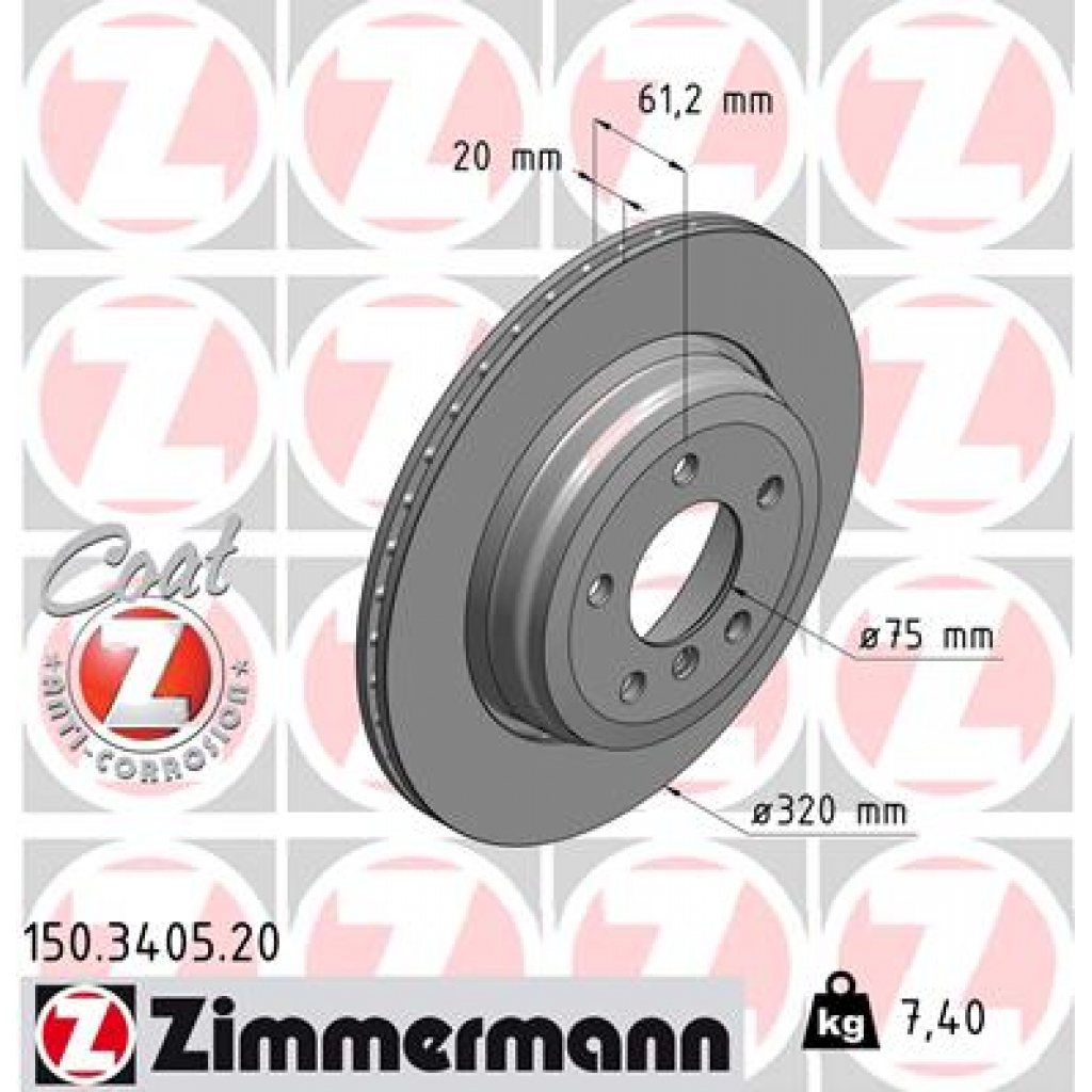 Тормозной диск ZIMMERMANN 150.3405.20