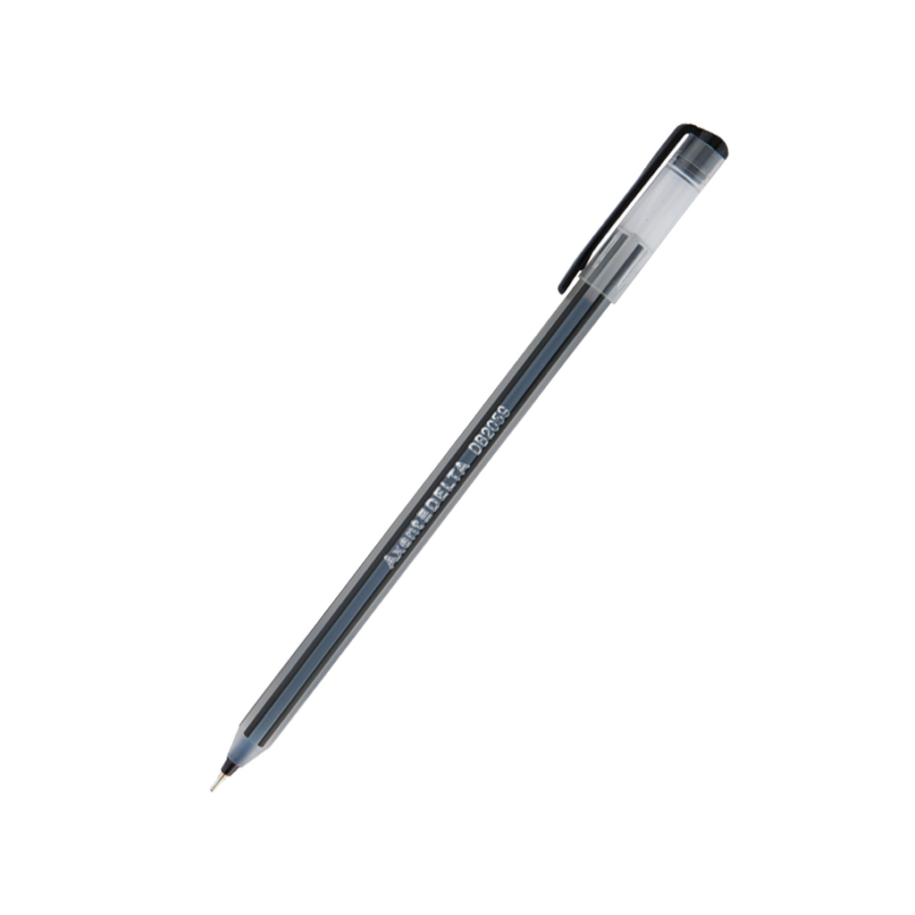 Ручка масляна Delta by Axent Чорна 0.7 мм Прозорий корпус (DB2059-01)