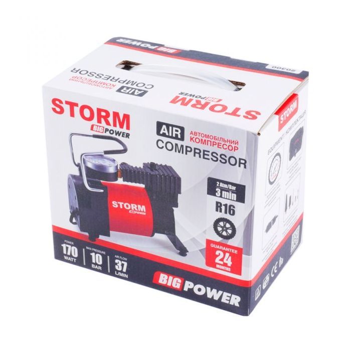 Автомобільний компресор Storm 10 Атм,37 л/хв, 170 Вт (20300) зображення 7