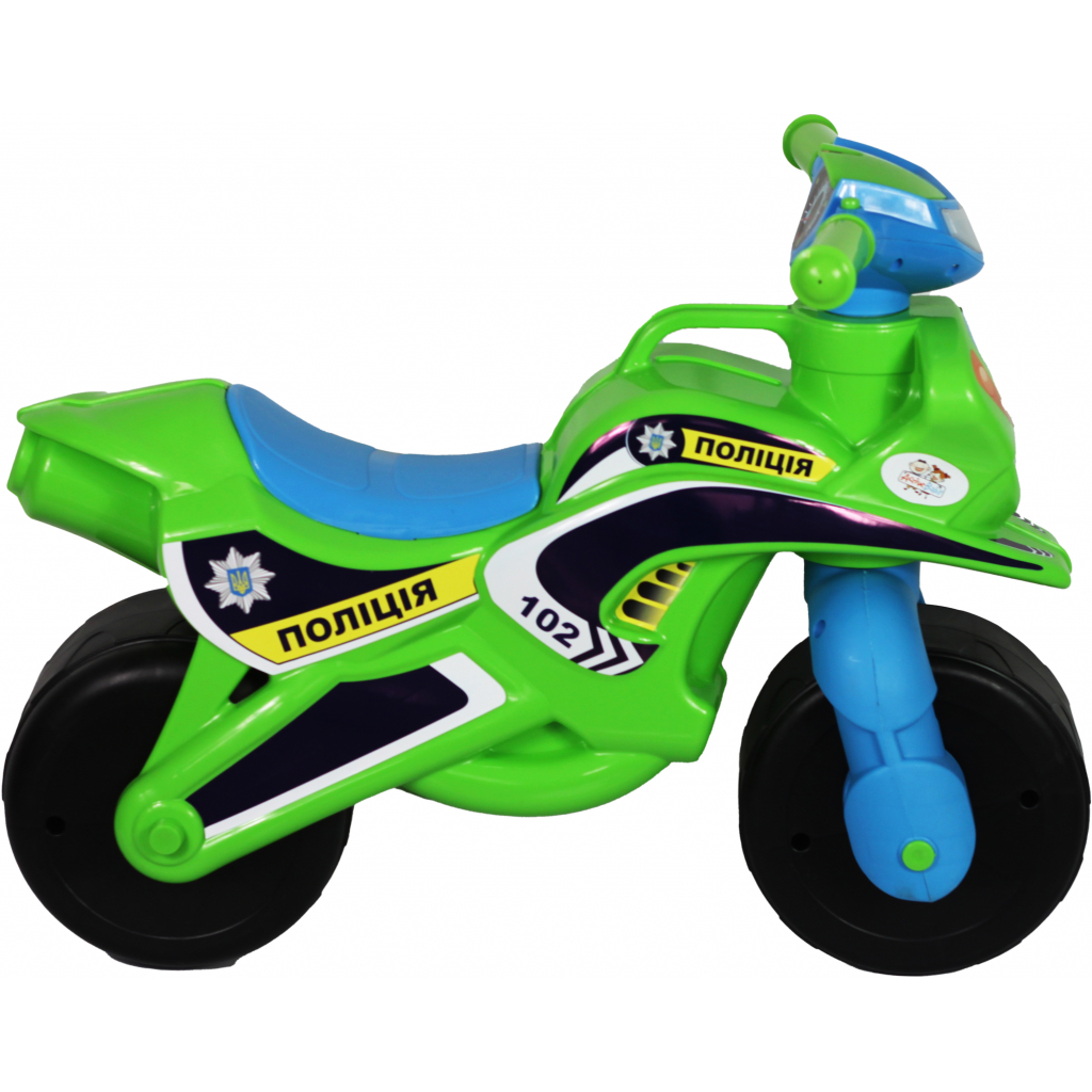 Беговел Active Baby Police музыкальный зелено-голубой (0139-0152М) изображение 3