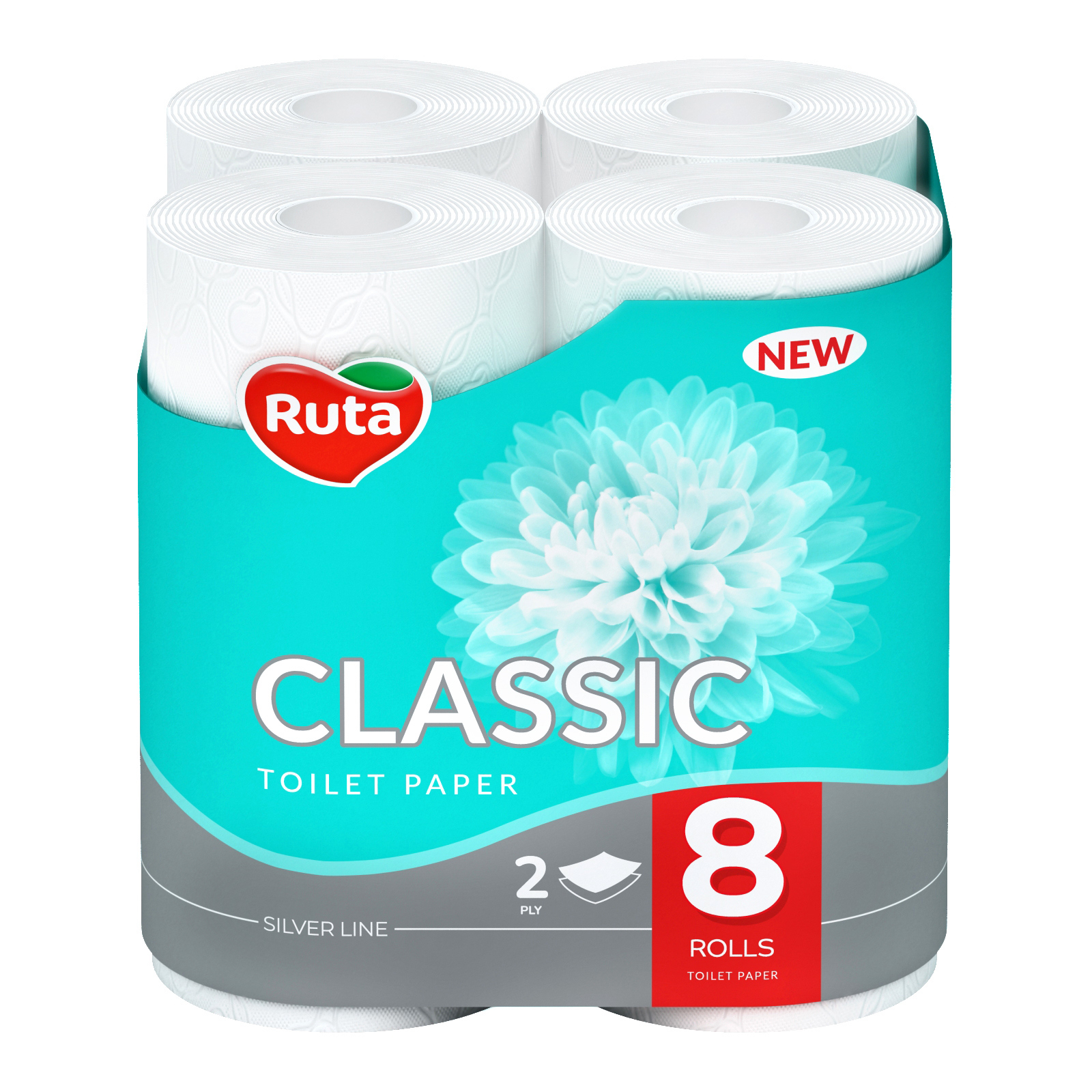 Туалетний папір Ruta Classic 2 шари Білий 8 рулонів (4820023740488)