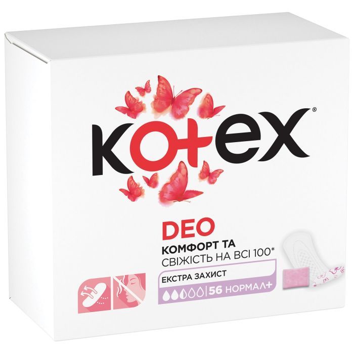 Ежедневные прокладки Kotex Normal Plus Deo 56 шт. (5029053548265) изображение 2