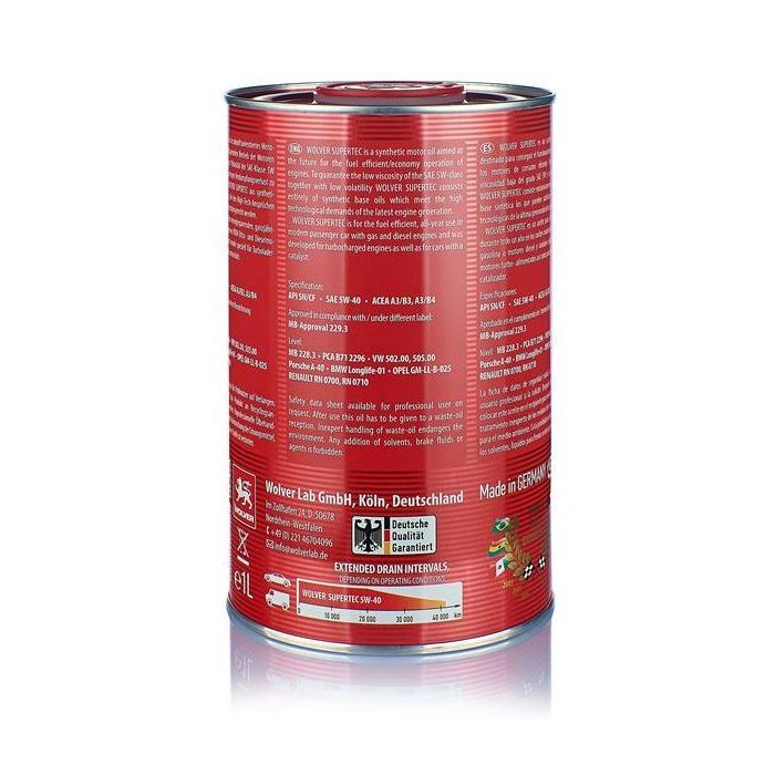 Моторное масло Wolver Supertec 5W-40 1л (4260360941078) изображение 2