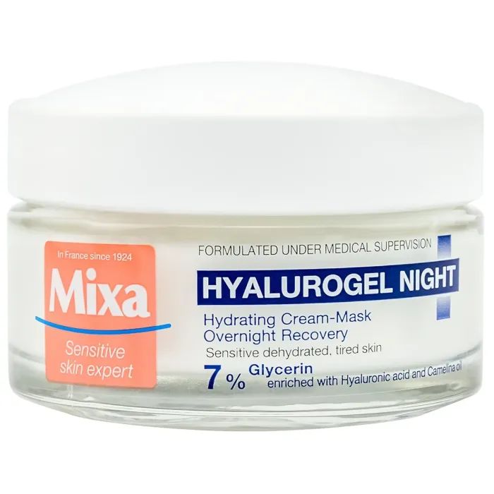 Крем для обличчя Mixa Hyalurogel Night для зневодненої чутливої шкіри 50 мл (3600550950694) зображення 2