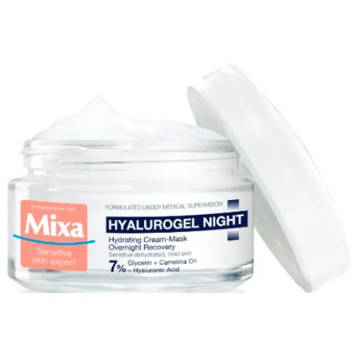 Крем для обличчя Mixa Hyalurogel Night для зневодненої чутливої шкіри 50 мл (3600550950694) зображення 3