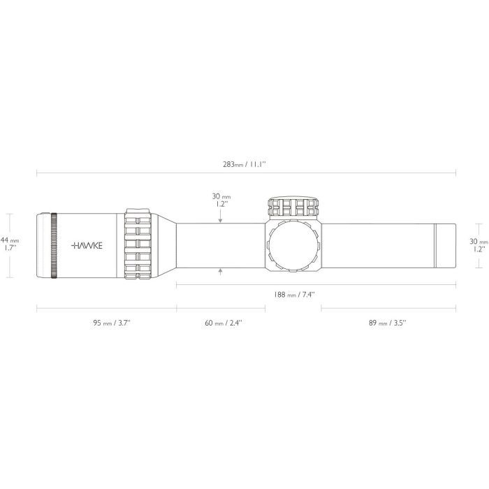 Оптичний приціл Hawke Frontier 1-6x24 корпус 30 мм сітка L4a D (18400) зображення 5