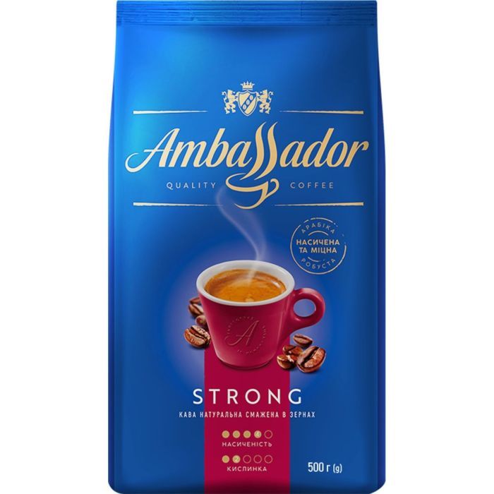 Кофе Ambassador в зернах 500г пакет, "Strong" (am.53232)
