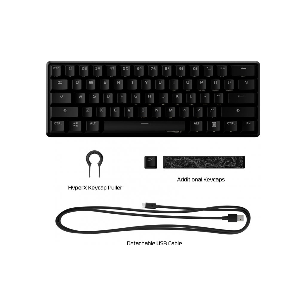 Клавіатура HyperX Alloy Origins 60 Black (4P5N0AA) зображення 7