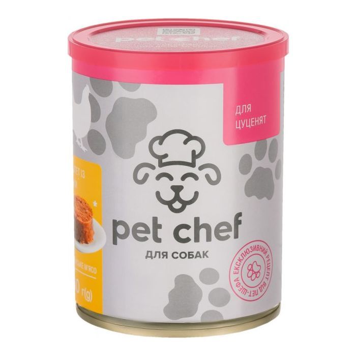 Консервы для собак Pet Chef паштет с курицей для щенков 360 г (4820255190372)