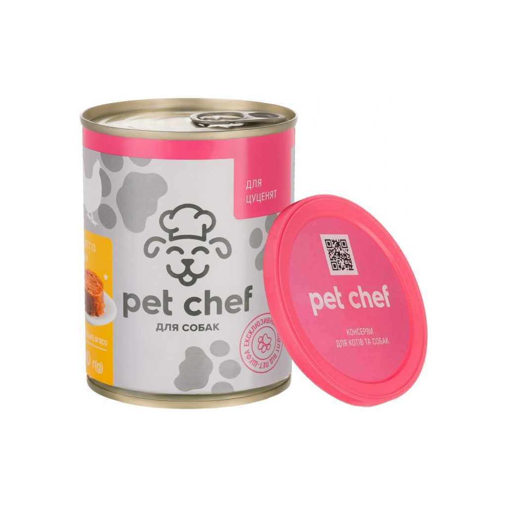Консерви для собак Pet Chef паштет з куркою для цуценят 360 г (4820255190372) зображення 2