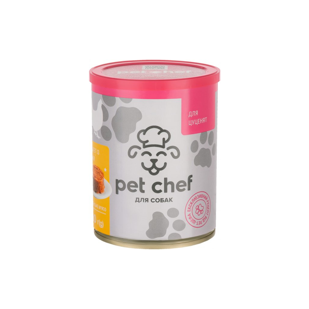 Консервы для собак Pet Chef паштет с курицей для щенков 360 г (4820255190372)