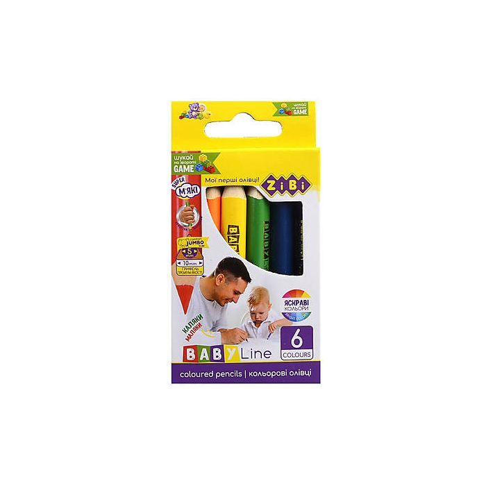 Карандаши цветные ZiBi Baby line mini jumbo 6 цветов (ZB.2450)