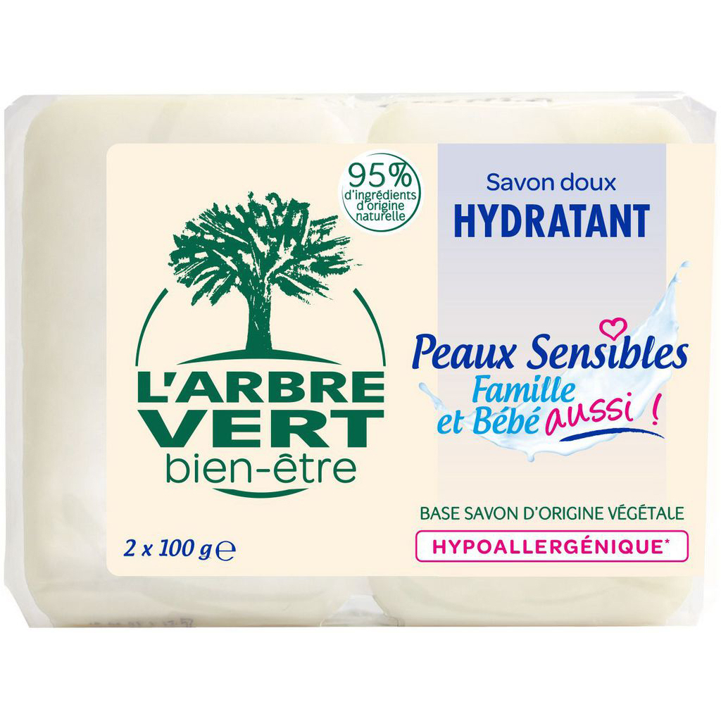 Тверде мило L'Arbre Vert для чутливої шкіри 2 х 100 г (3450601029035)