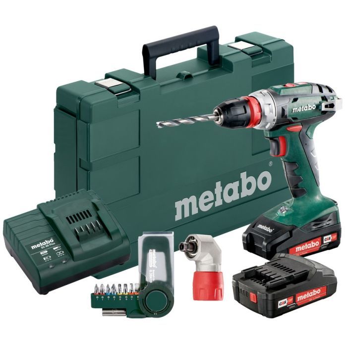 Шуруповерт Metabo BS 18 Quick, 18V 2x2Aг + набір SP(9 шт) (602217870)