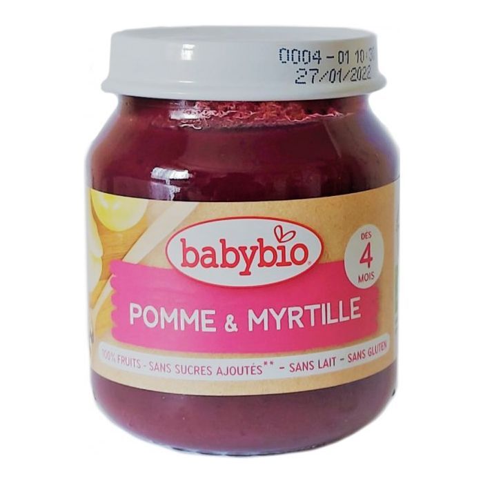 Детское пюре BabyBio органическое из яблока и черники 130 г (3288131500744)