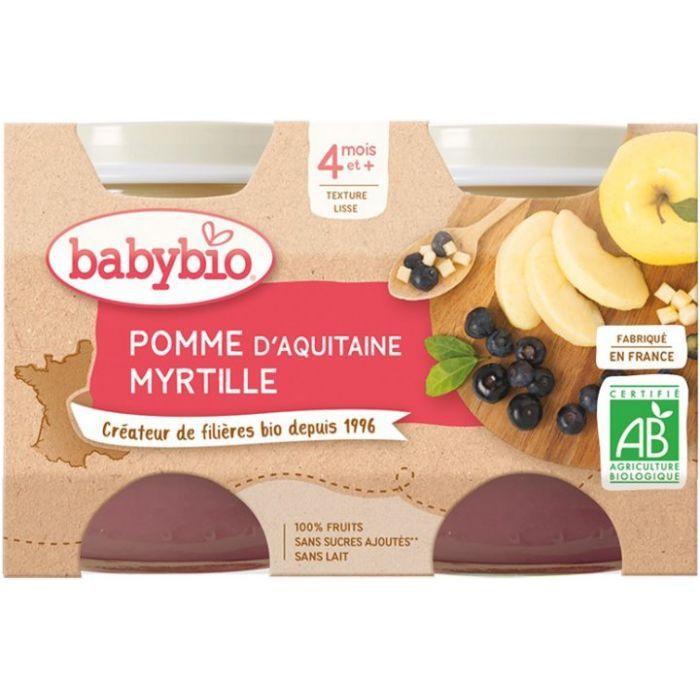 Детское пюре BabyBio органическое из яблока и черники 130 г (3288131500744) изображение 3