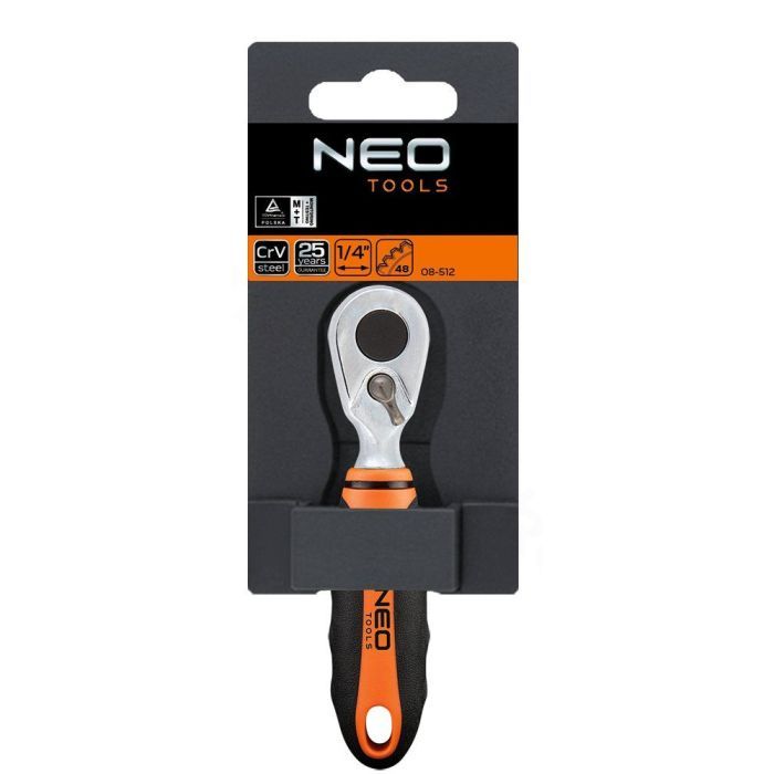 Трещотка Neo Tools 1/4", 105 мм, CrV, 48 зубцов (08-512) изображение 3