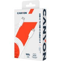 Дата кабель USB-C to USB-C 1.2m 100W 20V/ 5A white Canyon (CNS-USBC9W) зображення 2