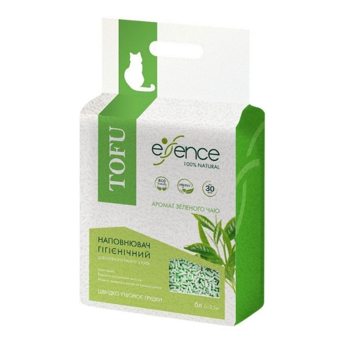 Наполнитель для туалета Essence Tofu с ароматом зеленого чая 2 мм 6 л (4820261920017)