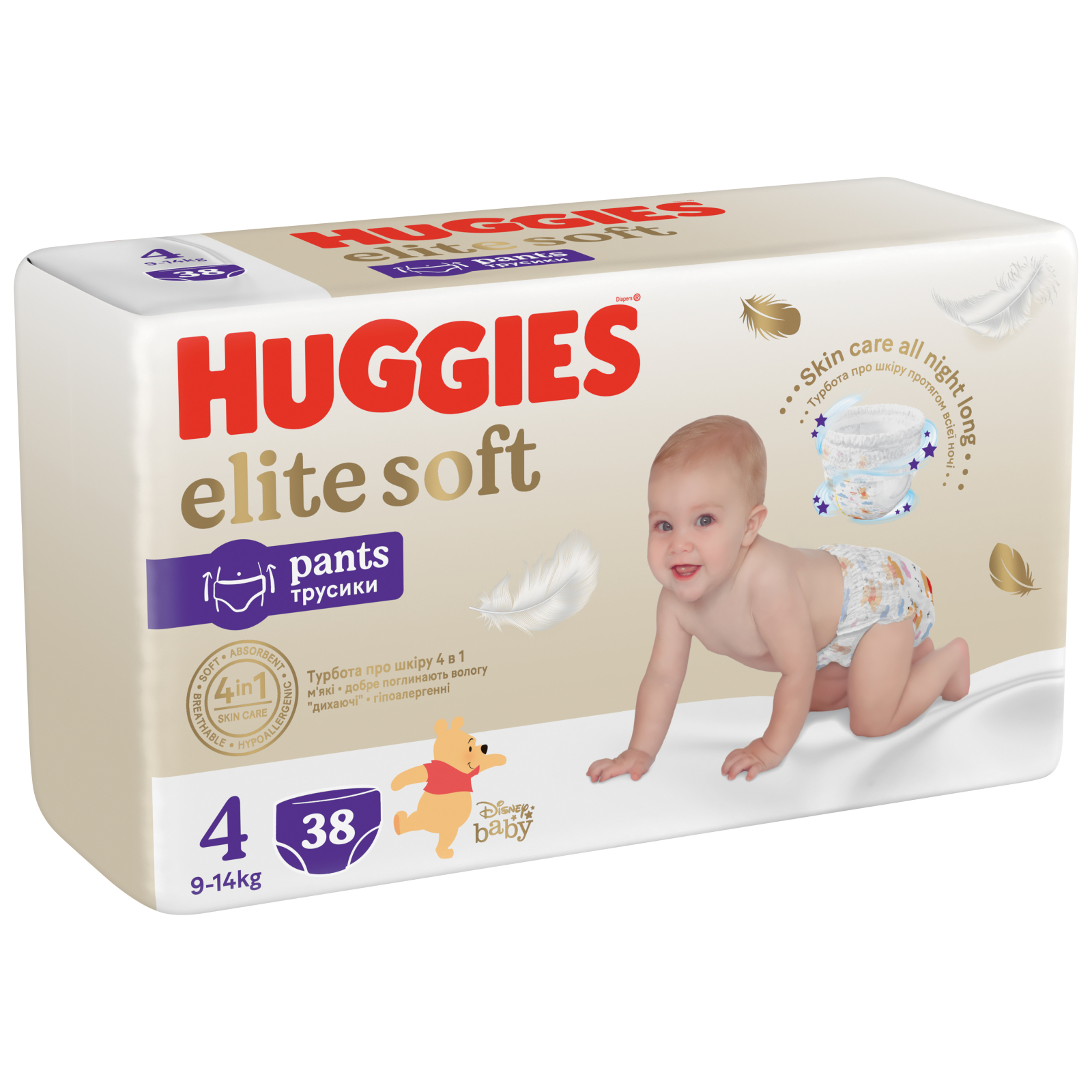 Подгузники Huggies Elite Soft 4 (9-14 кг) Box 76 шт (5029053582450) изображение 2