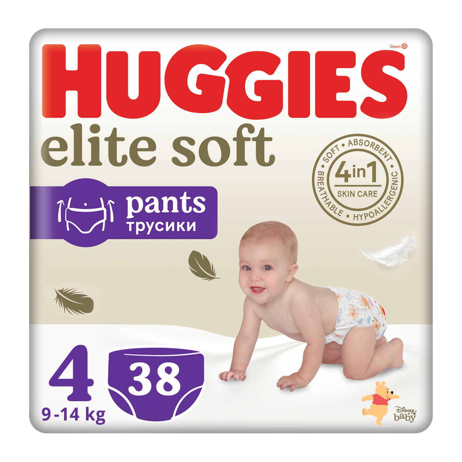 Подгузники Huggies Elite Soft 4 (9-14 кг) Box 76 шт (5029053582450)
