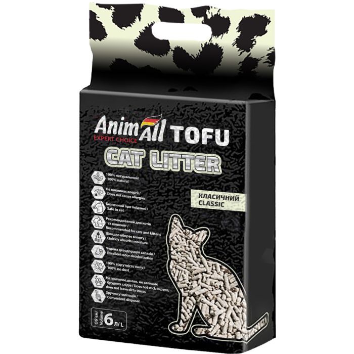 Наполнитель для туалета AnimAll Тофу Classic Соевый комковочный 2.6 кг (6 л) (4820224500379)