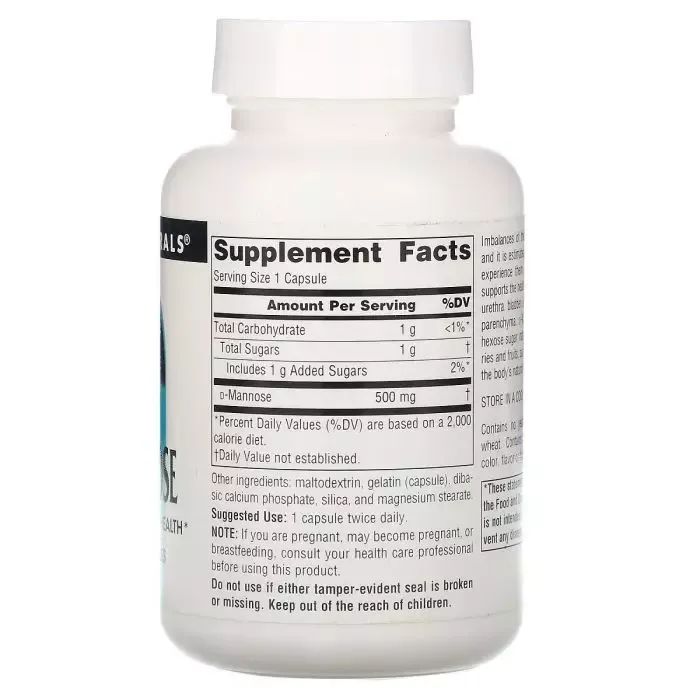 Вітамінно-мінеральний комплекс Source Naturals D-Манноза 500мг, 60 капсул (SNS-02198) зображення 2