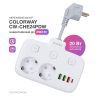 Сетевой фильтр питания ColorWay CW-CHE24PDW 2 розетки/4USB (CW-CHE24PDW) изображение 7