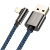 Дата кабель USB 2.0 AM to Lightning 1.0m CACS 2.4A 90 Legend Series Elbow Blue Baseus (CACS000003) зображення 3