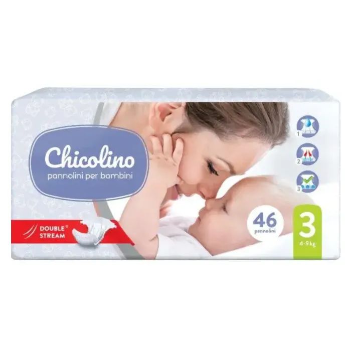 Подгузники Chicolino Middle Размер 3 (4-9 кг) 46 шт (4823098410546)