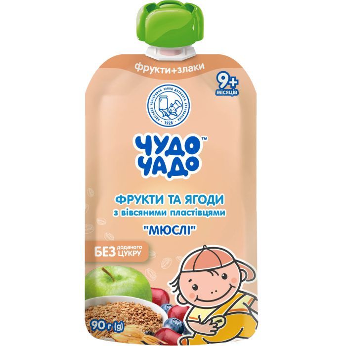 Детское пюре Чудо-Чадо "Мюсли" фруктово-ягодное 9м+ 90г (4820016254282)