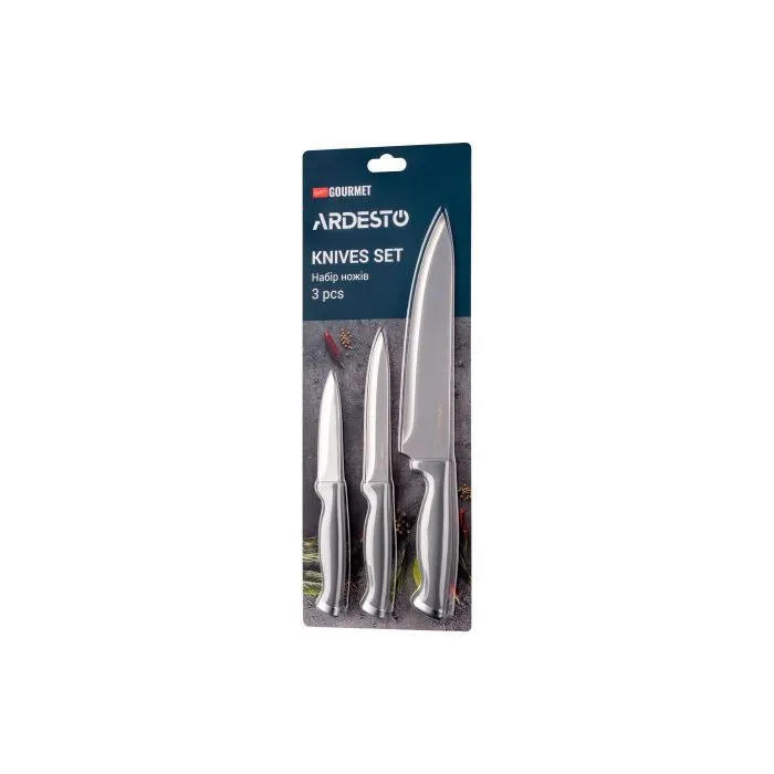 Набор ножей Ardesto Gemini Gourmet 3 шт Grey (AR2103GR) изображение 2