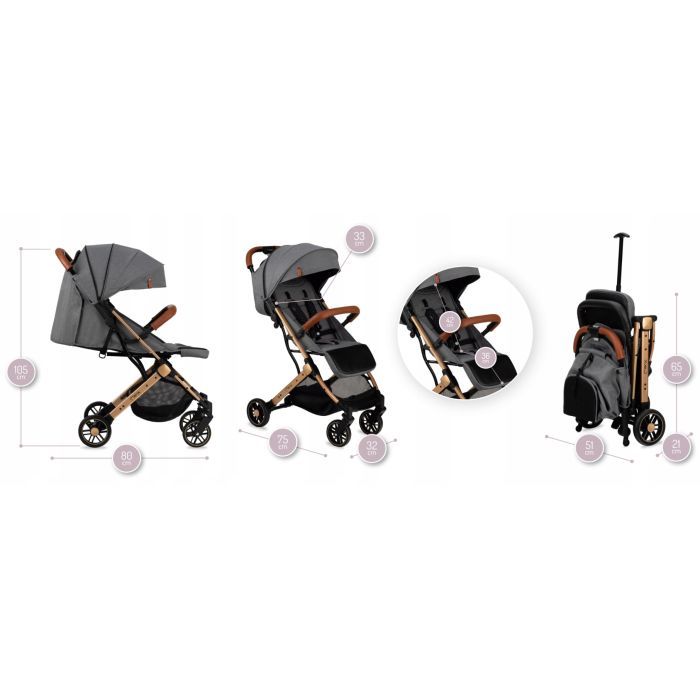 Коляска MoMi Estelle grey/gold (WOSP00018) изображение 12