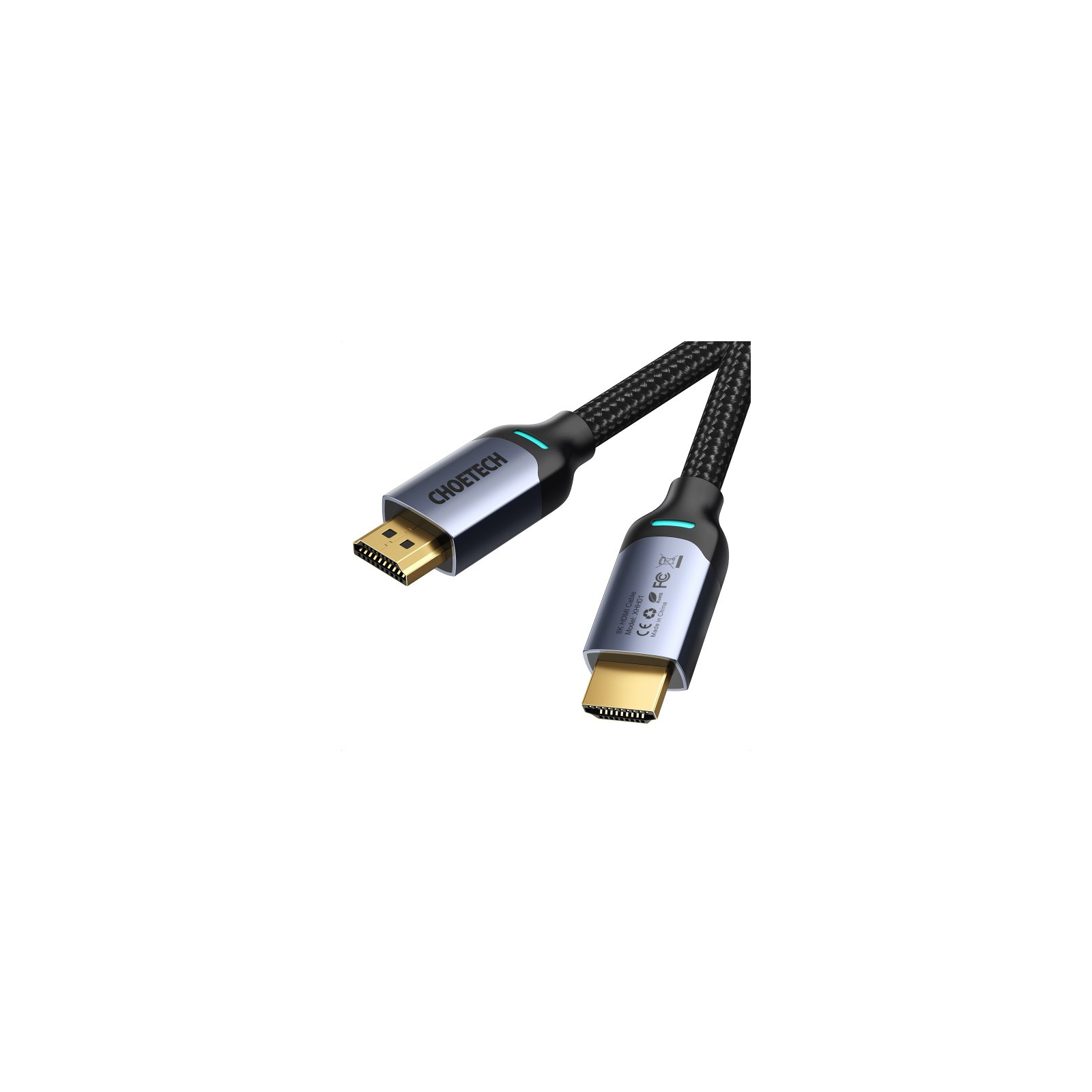 Кабель мультимедийный HDMI to HDMI 2.0m V.2.1 8K 60Hz HDR10 HLG 48Gbps YUV 444 Choetech (XHH01-BK) изображение 2