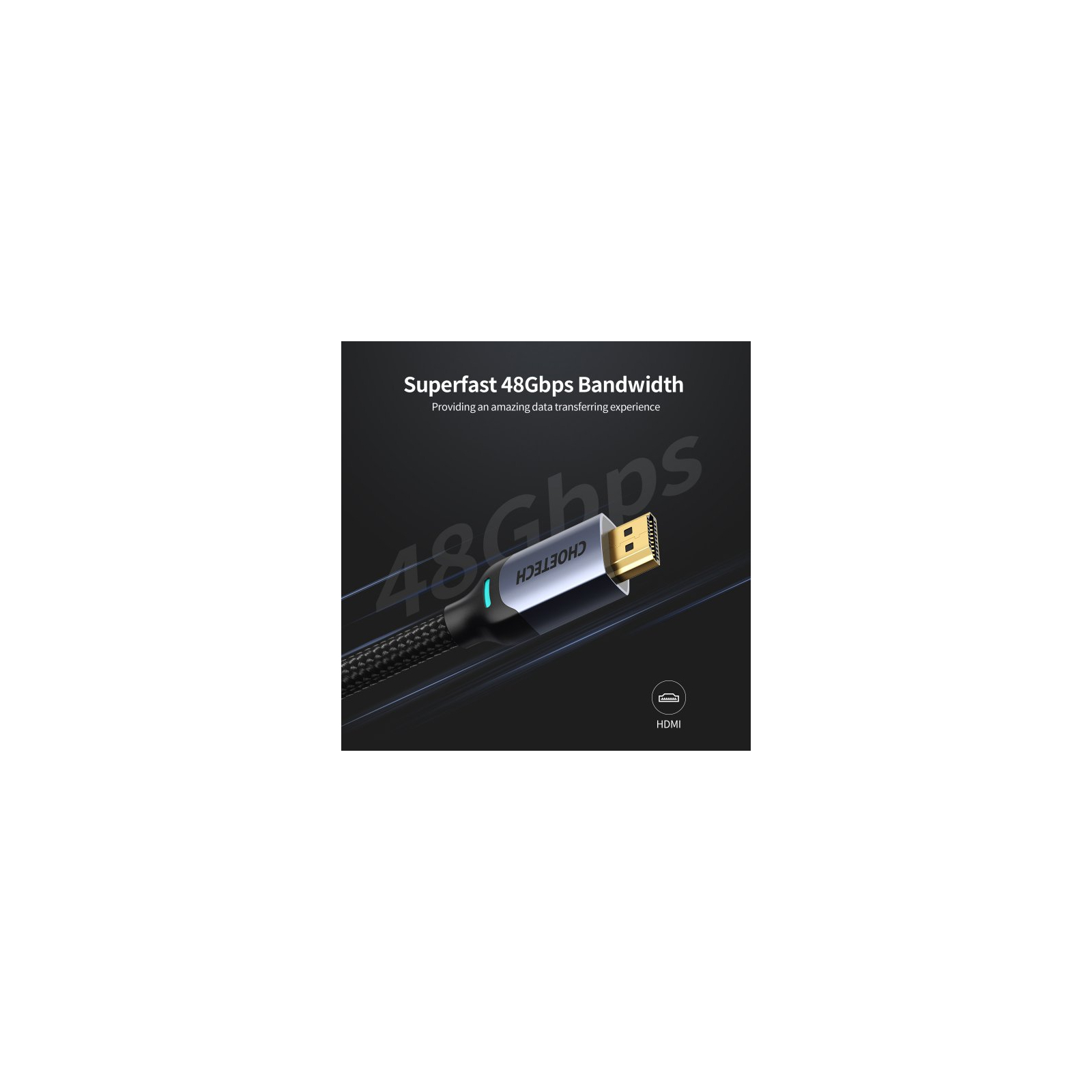 Кабель мультимедійний HDMI to HDMI 2.0m V.2.1 8K 60Hz HDR10 HLG 48Gbps YUV 444 Choetech (XHH01-BK) зображення 4