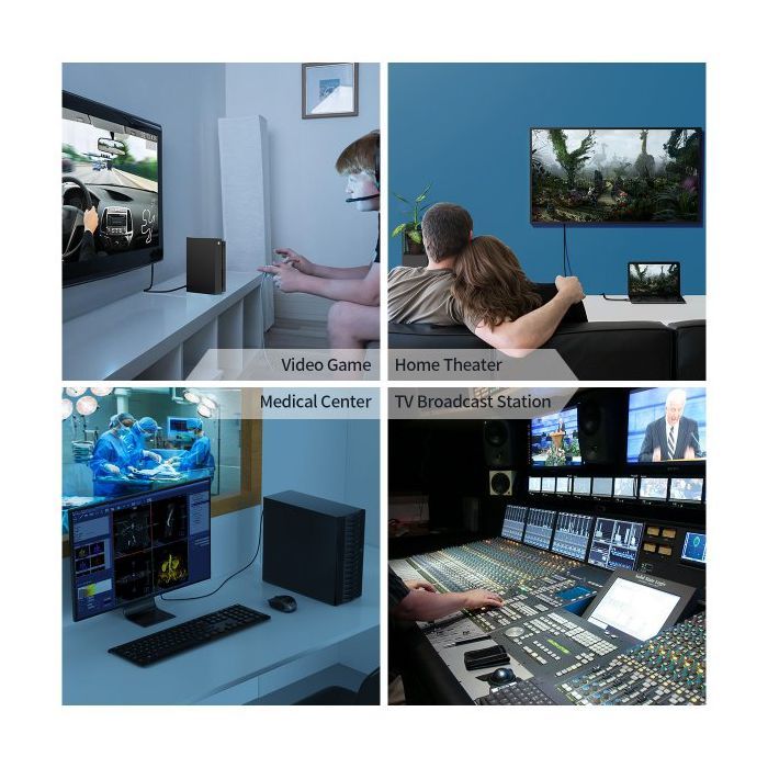 Кабель мультимедийный HDMI to HDMI 2.0m V.2.1 8K 60Hz HDR10 HLG 48Gbps YUV 444 Choetech (XHH01-BK) изображение 7