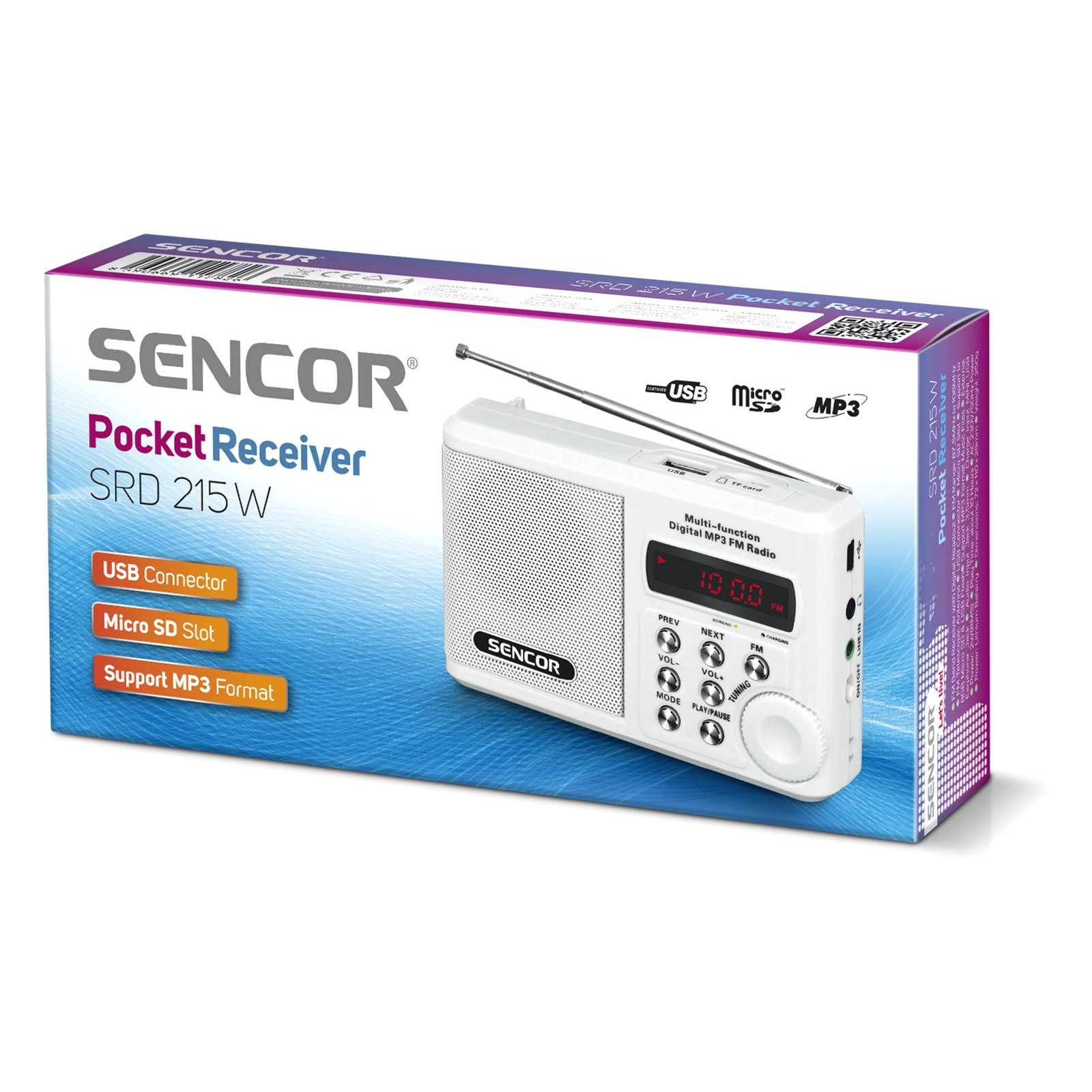 Портативный радиоприемник Sencor SRD 215 White (35039902) изображение 2