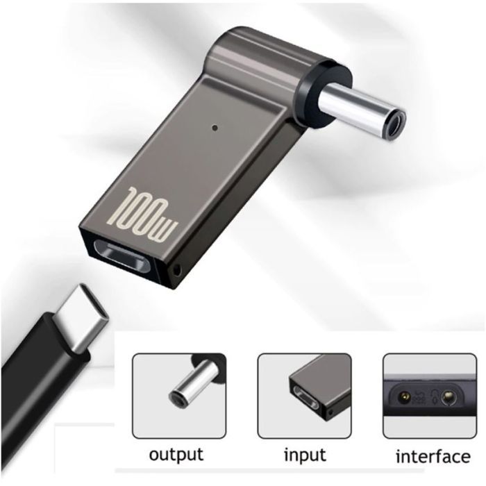 Адаптер PD 100W USB Type-C Female to DC Male Jack 4.5x3.0 mm HP ST-Lab (PD100W-4.5x3.0mm-HP) изображение 2