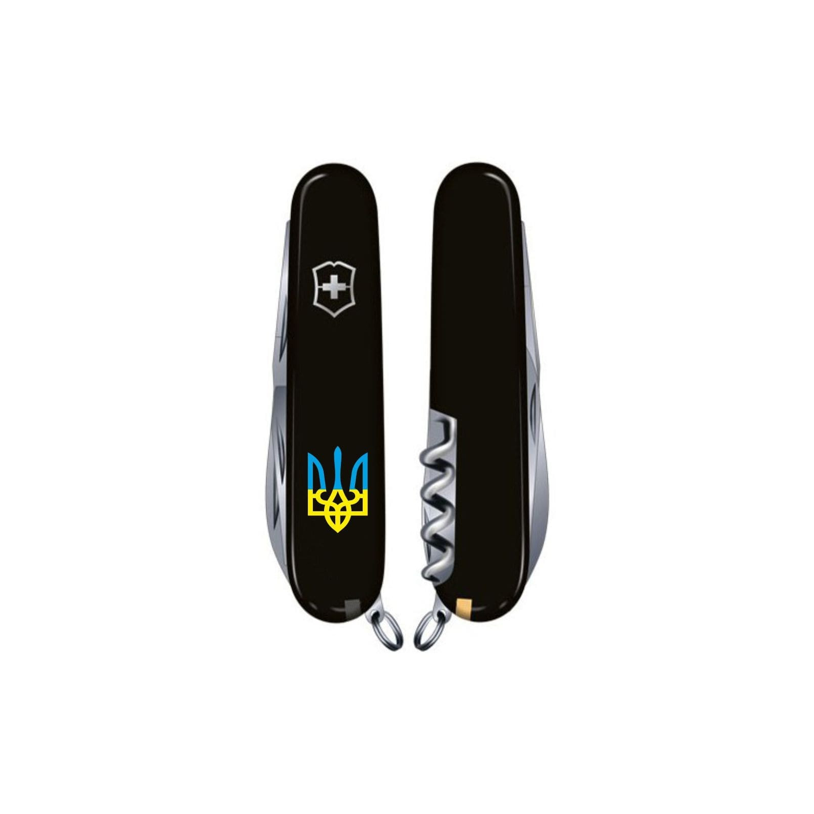 Нож Victorinox Climber Ukraine Black "Вогняний Тризуб" (1.3703.3_T0316u) изображение 2