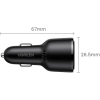 Зарядний пристрій Ugreen 2xUSB-C PD+USB-A QC 69W Fast Car Charger Black (CD239) (20467) зображення 2