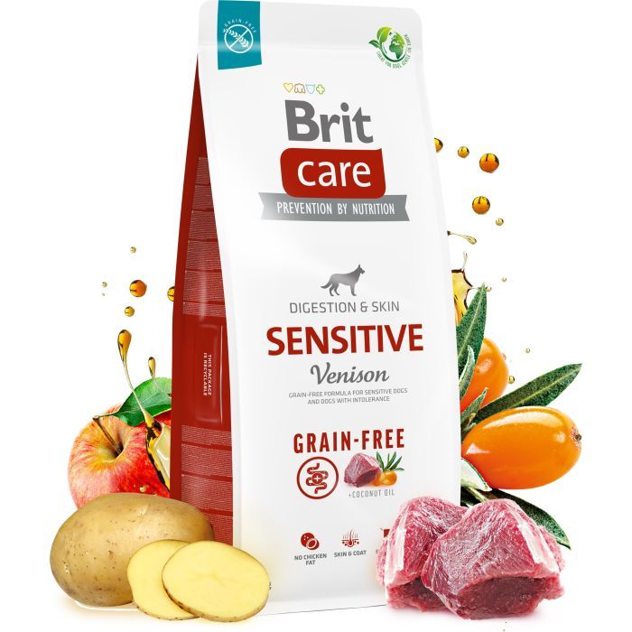 Сухой корм для собак Brit Care Dog Grain-free Sensitive беззерновой с олениной 12 кг (8595602559138) изображение 2