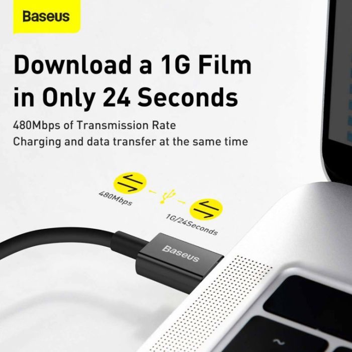 Дата кабель USB-C to Lightning 1.0m 20W Superior Series Black Baseus (CATLYS-A01) изображение 10