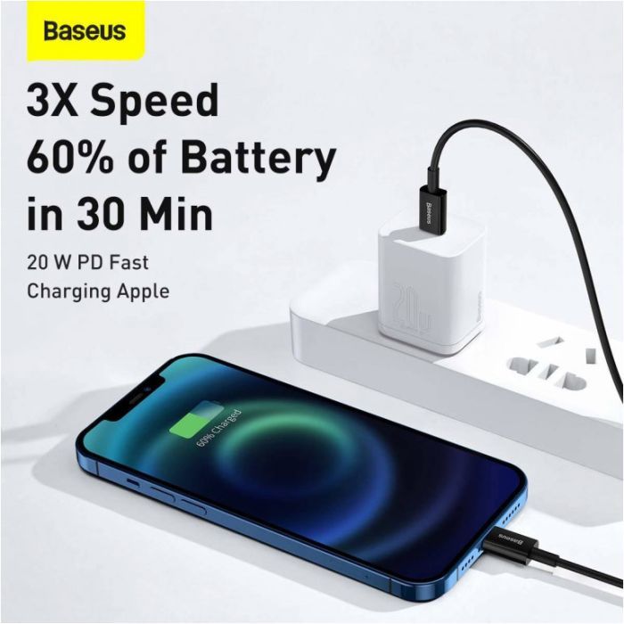 Дата кабель USB-C to Lightning 1.0m 20W Superior Series Black Baseus (CATLYS-A01) изображение 6