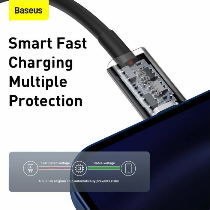 Дата кабель USB-C to Lightning 1.0m 20W Superior Series Black Baseus (CATLYS-A01) изображение 9