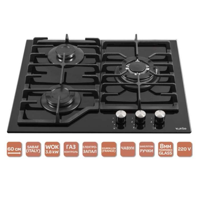 Варочна поверхня Ventolux HSF630-T3G CESTB (BK) зображення 6