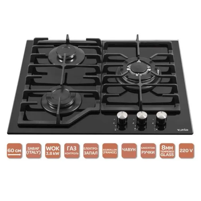 Варочная поверхность Ventolux HSF630-T3G CESTB (BK) изображение 6