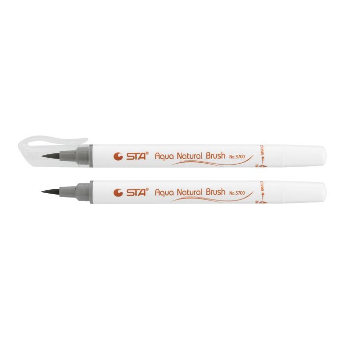 Художественный маркер STA кисточка акварельная AQUA NATURAL BRUSH 3700, натуральный серый (STA3700-70)