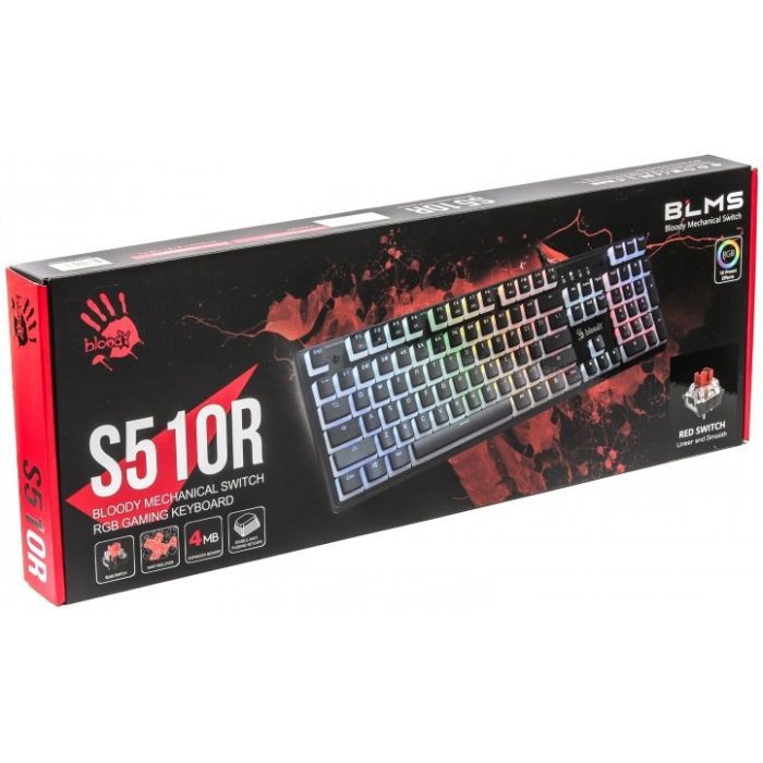Клавиатура A4Tech Bloody S510R RGB BLMS Switch Red USB Black (Bloody S510R Fire Black) изображение 4