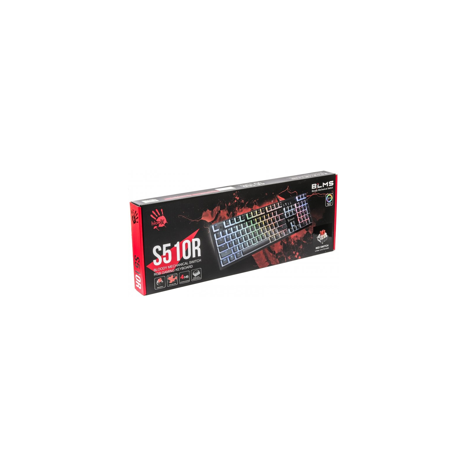 Клавіатура A4Tech Bloody S510R RGB BLMS Switch Red USB Pudding Black (Bloody S510R Pudding Black) зображення 4